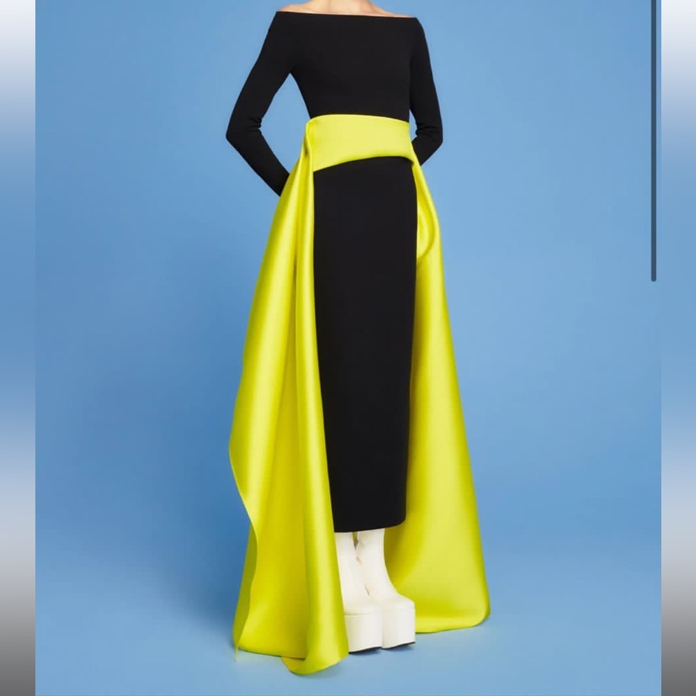 Solace London Livia Maxi dress black and citrus